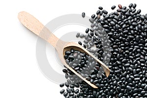 Black beans in scoop