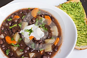 Black beans soup photo