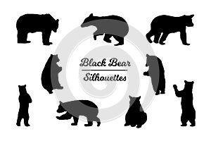 Black bear animal silhouettes