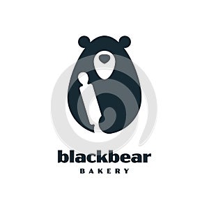 Black Bear Bread Icon Design