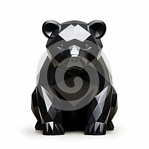 Black Bear Figurine: Abstract Geometric Sculpture By David Nordahl And Jeff Koons