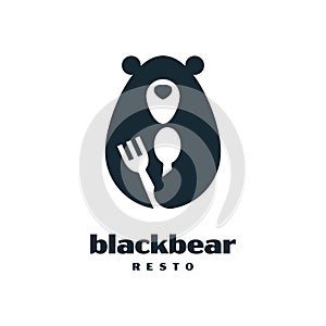 Black Bear Resto Logo Design