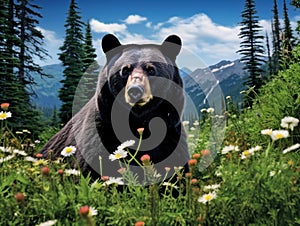 Black bear in wilderness