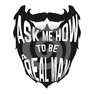 Black Beard silhouette with concept phrase inside