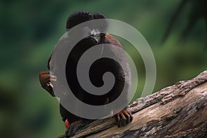 Black Bearded Saki monkey