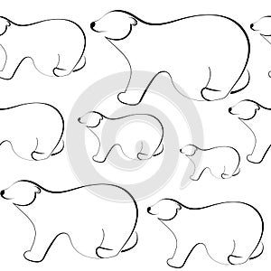 Black bears on the white background