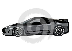 Black beautifull tuning sports car