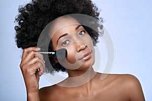 Black beauty model in studio