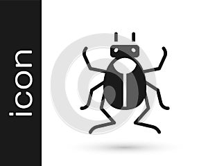 Black Beetle bug icon isolated on white background. Vector