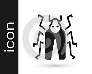 Black Beetle bug icon isolated on white background. Vector