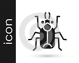 Black Beetle bug icon isolated on white background. Vector