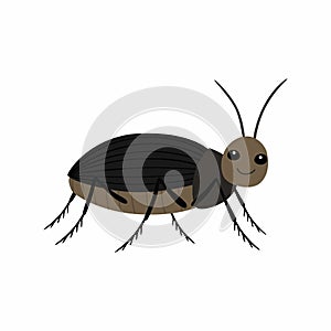 Black beetle on a white background vector illustration