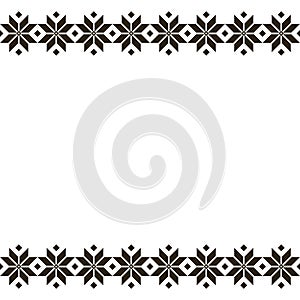 Black Belorussian sacred ethnic ornament, seamless pattern. Vector illustration. Slovenian Traditional Pattern Ornament.
