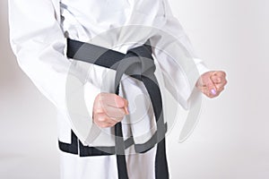 Black belt in tae kwon do athletes features photo