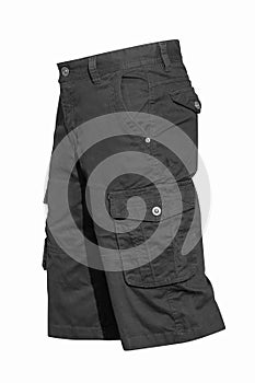 Black bermudas pants  isolated on white with clipping path