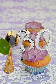 Black berry cupcakes for a 30th anniversary