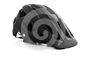 Black Bicycle helmet on white background