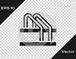 Black Bicycle parking icon isolated on transparent background. Vector