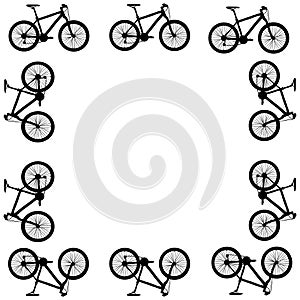 Black Bicycle silhouette frame on white background