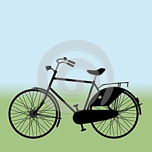 Black bicycle vector illustration. Gents model