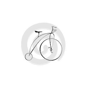 Black Bicycle on a White Background