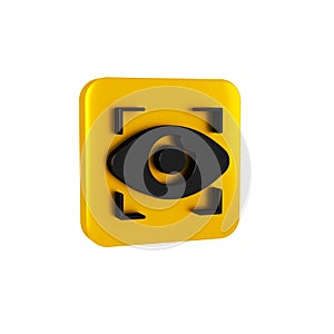 Black Big brother electronic eye icon isolated on transparent background. Global surveillance technology, computer