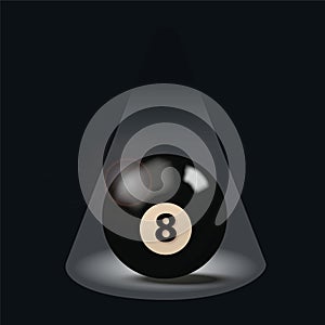 Black billiard ball number eight