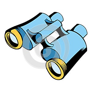 Black binoculars icon cartoon