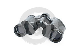 Black binoculars isolated on white