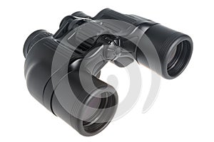 Black binoculars isolated