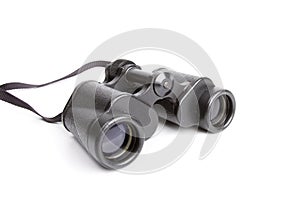Black binoculars isolated on white