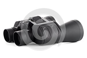 Black binoculars isolated