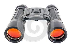 Black binoculars isolated on white background