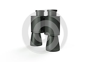 Black binoculars isolated on white background. 3d rendering