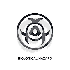 black biological hazard isolated vector icon. simple element illustration from traffic signs concept vector icons. biological