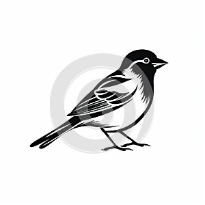 Black Bird Icon - Monochrome Toning - Eye-catching Bird Logo photo