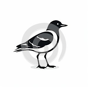 Eye-catching Black And White Bird Illustration In Duckcore Style photo