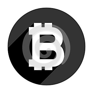 Black Bitcoin logo icon, editable vector illustration
