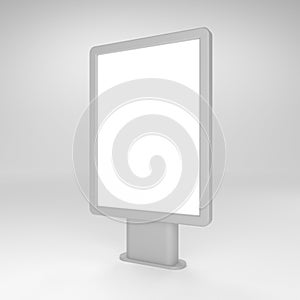 Black blank 3D illustration light box or citylight mockup .