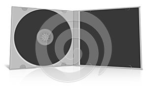 Black blank cd case and disc