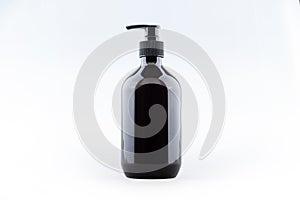 Black blank plastic transparent bottle with dispenser airless pump