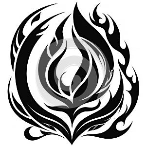 Black Blaze: Tattoo Template for Untamed Passion