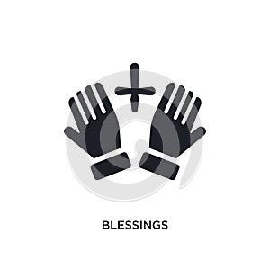 black blessings isolated vector icon. simple element illustration from united states of america concept vector icons. blessings