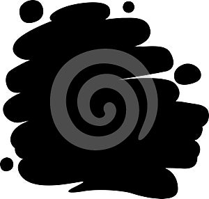 Black blob doodles brushstroke - vector