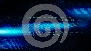 Black and Blue Binary Code Background Vector Art
