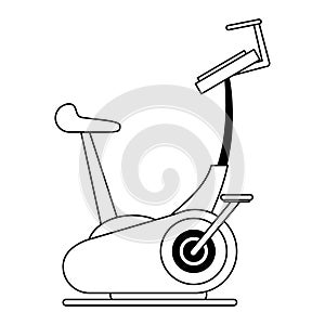 Black and blue exercise bike in black and white