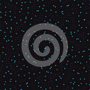 Black blue geometric seamless pattern with randomly spaced stars