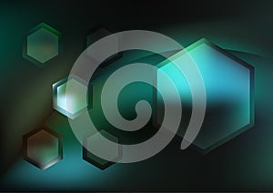 Black Blue and Green Modern Hexagon Background Design