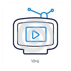 Vjing and technology icon concept