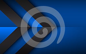 Black and blue overlayed arrows. Abstract modern vector background with place for your text. Material design